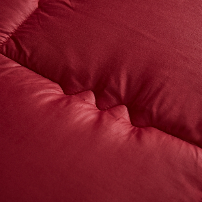 91家纺网 家纺一手货源 找家纺 啊雅家居 2025新款柔赛丝保暖立体羽丝绒冬被 酒红色