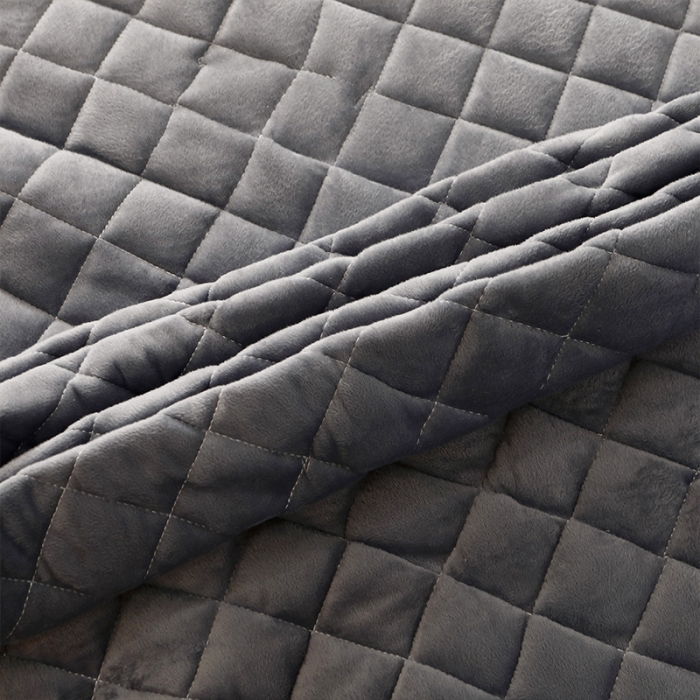 91家纺网 家纺一手货源 找家纺 情恒 2025新款水晶绒皇家豪庭单床裙 银灰色