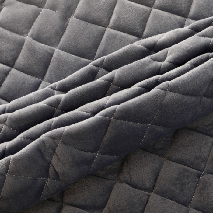 91家纺网 家纺一手货源 找家纺 情恒 2025新款水晶绒皇家豪庭单床裙 银灰色