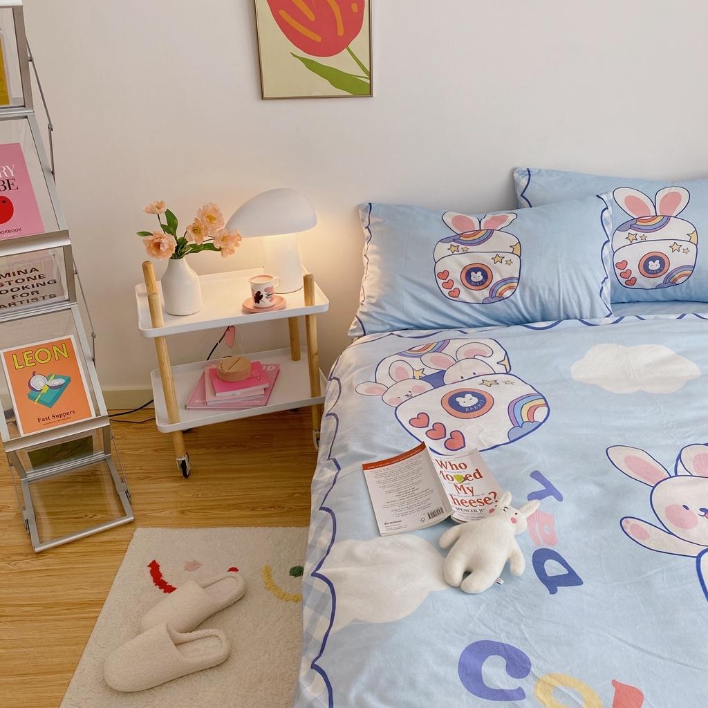 91家纺网 家纺一手货源 找家纺 星期八 2020原创设计师款牛奶绒四件套 耳机小兔