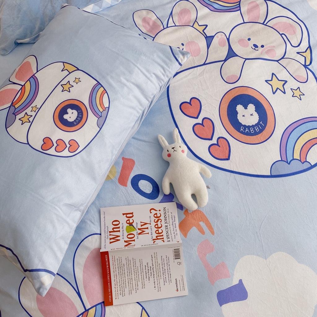 91家纺网 家纺一手货源 找家纺 星期八 2020原创设计师款牛奶绒四件套 耳机小兔