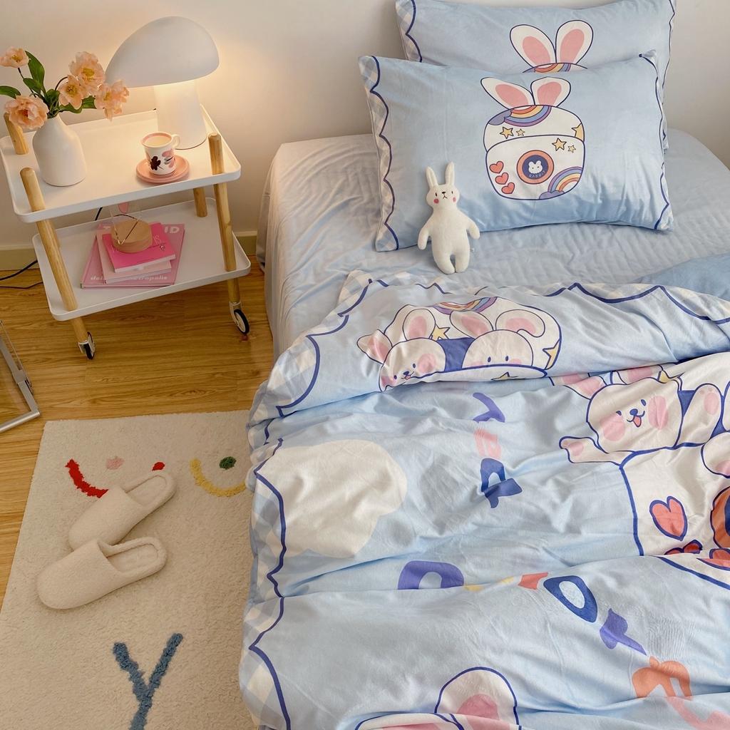 91家纺网 家纺一手货源 找家纺 星期八 2020原创设计师款牛奶绒四件套 耳机小兔