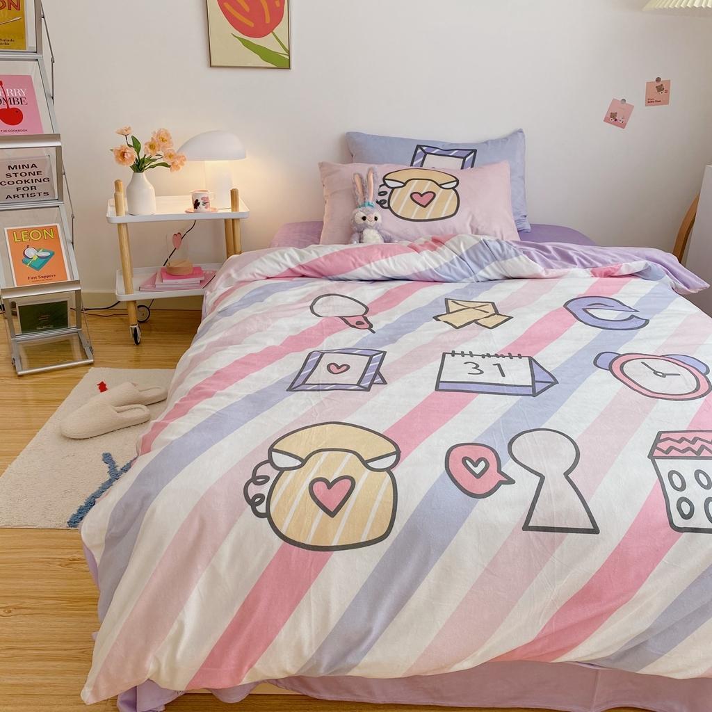 91家纺网 家纺一手货源 找家纺 星期八 2020原创设计师款牛奶绒四件套 梦幻日历