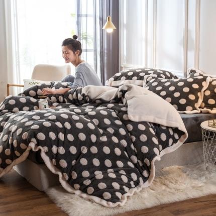 91家纺网 家纺一手货源 找家纺 （总）印季 2024新款提花立体舒棉绒四件套