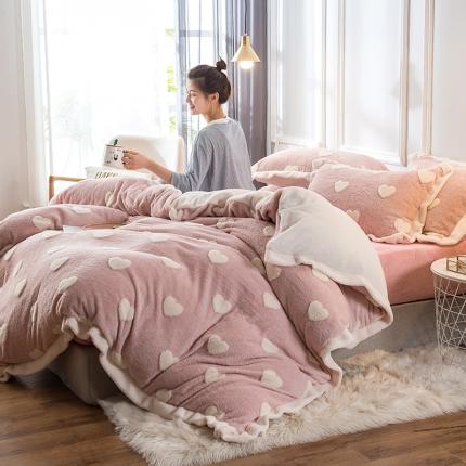 91家纺网 家纺一手货源 找家纺 （总）印季 2024新款提花立体舒棉绒四件套