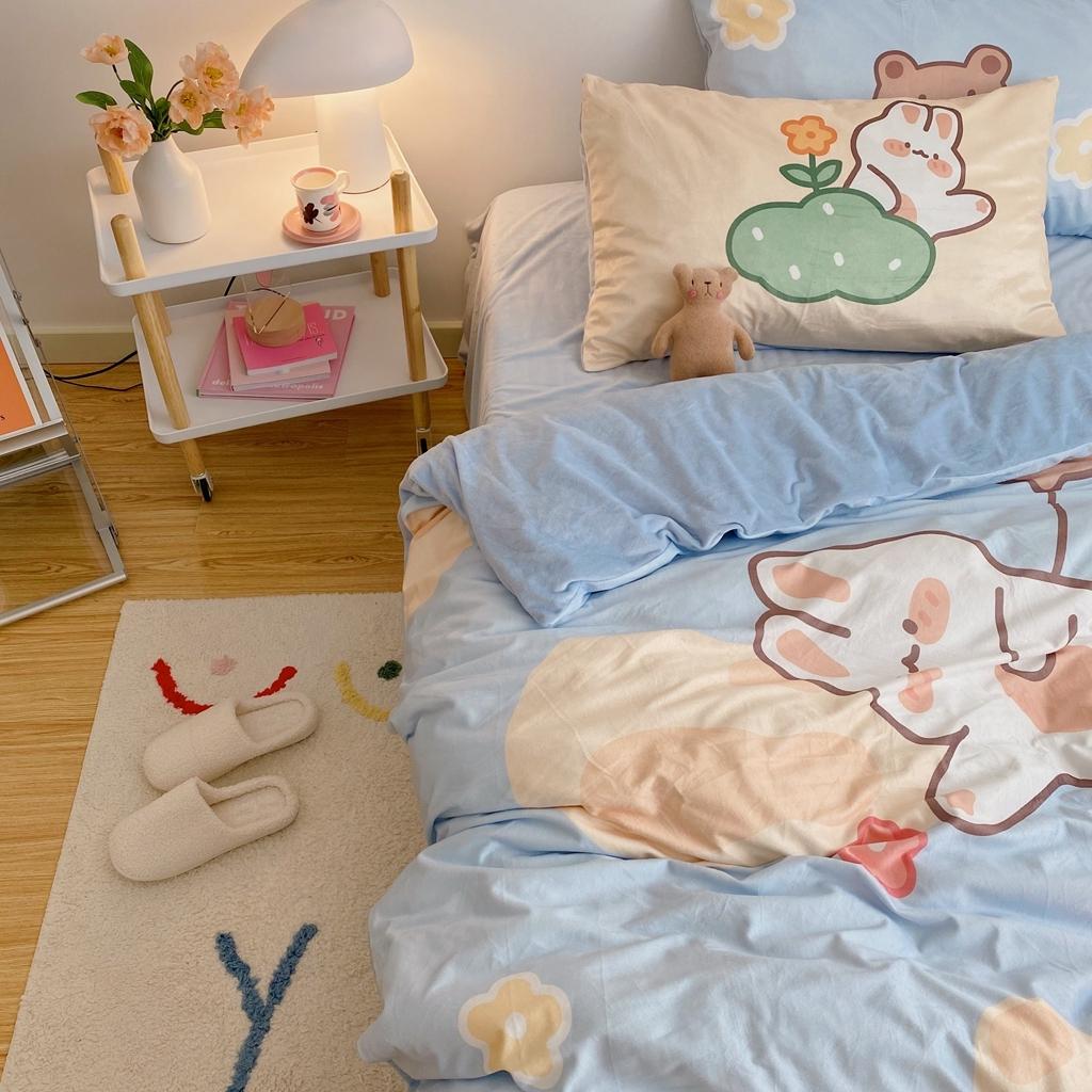 91家纺网 家纺一手货源 找家纺 星期八 2020原创设计师款牛奶绒四件套 气球小熊