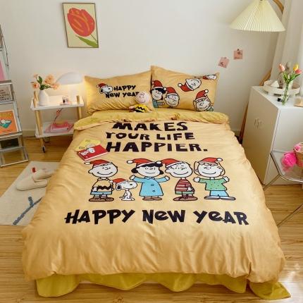 星期八 2020原创设计师款牛奶绒四件套 史努比