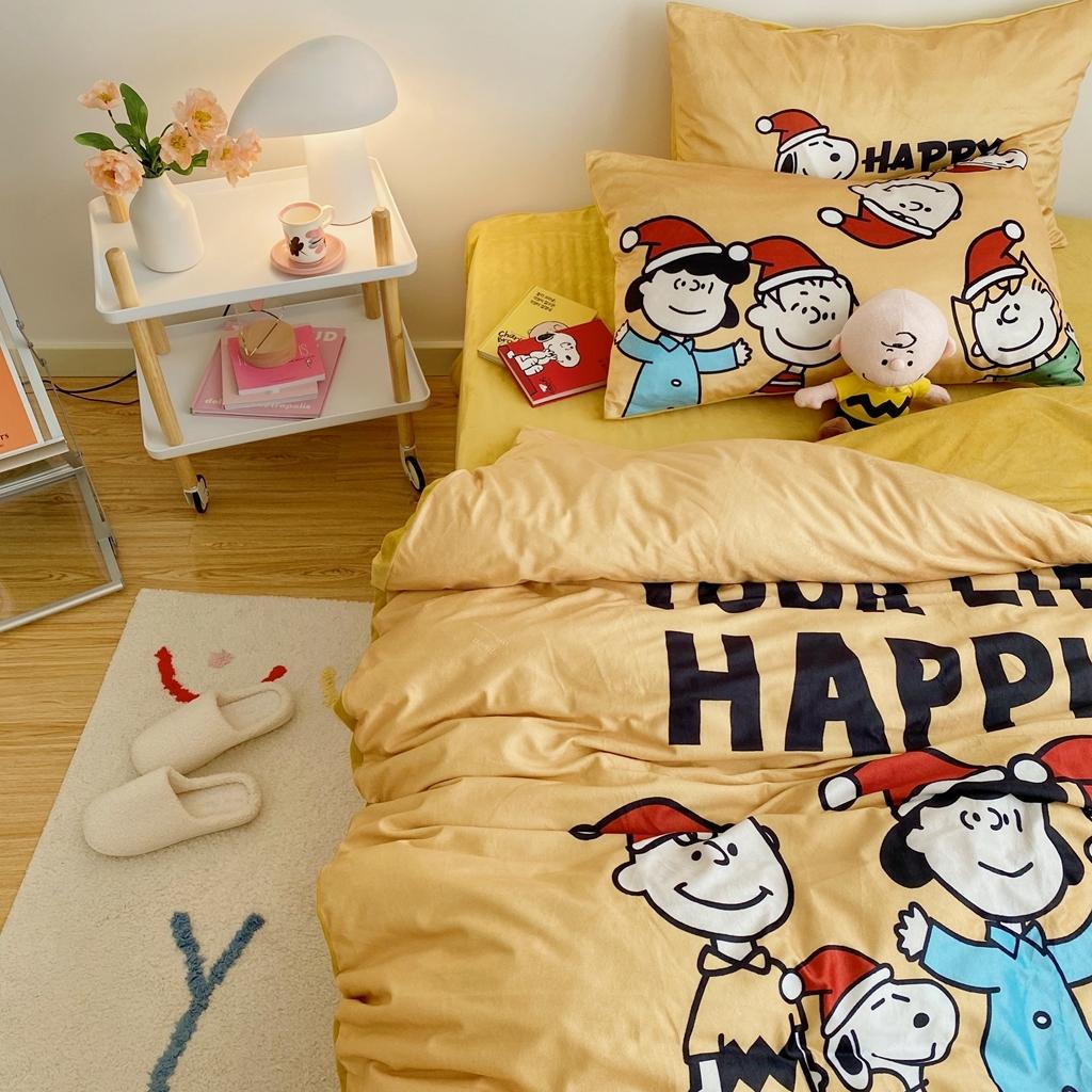 91家纺网 家纺一手货源 找家纺 星期八 2020原创设计师款牛奶绒四件套 史努比