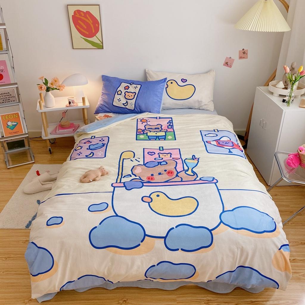 91家纺网 家纺一手货源 找家纺 星期八 2020原创设计师款牛奶绒四件套 小熊泡泡浴