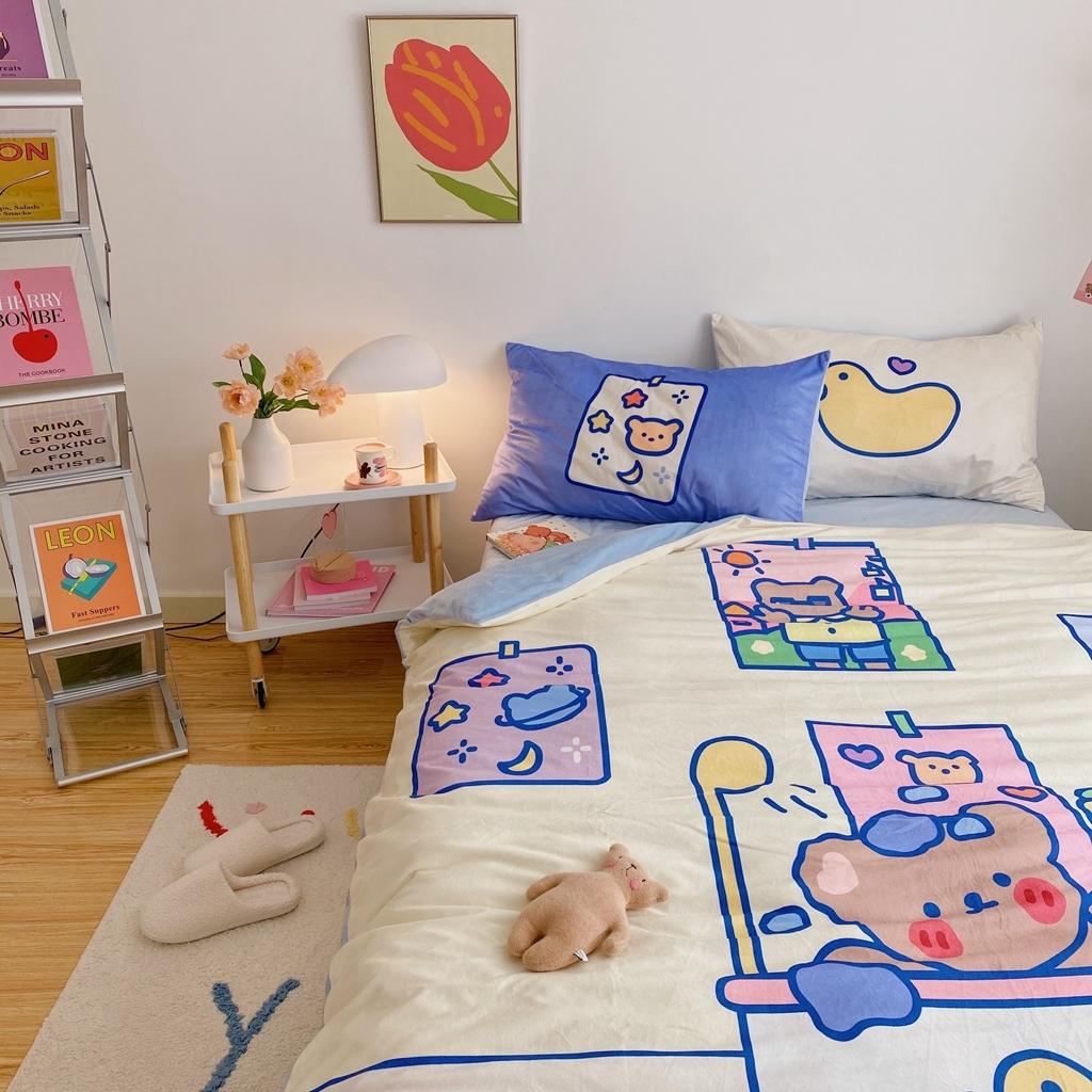 91家纺网 家纺一手货源 找家纺 星期八 2020原创设计师款牛奶绒四件套 小熊泡泡浴