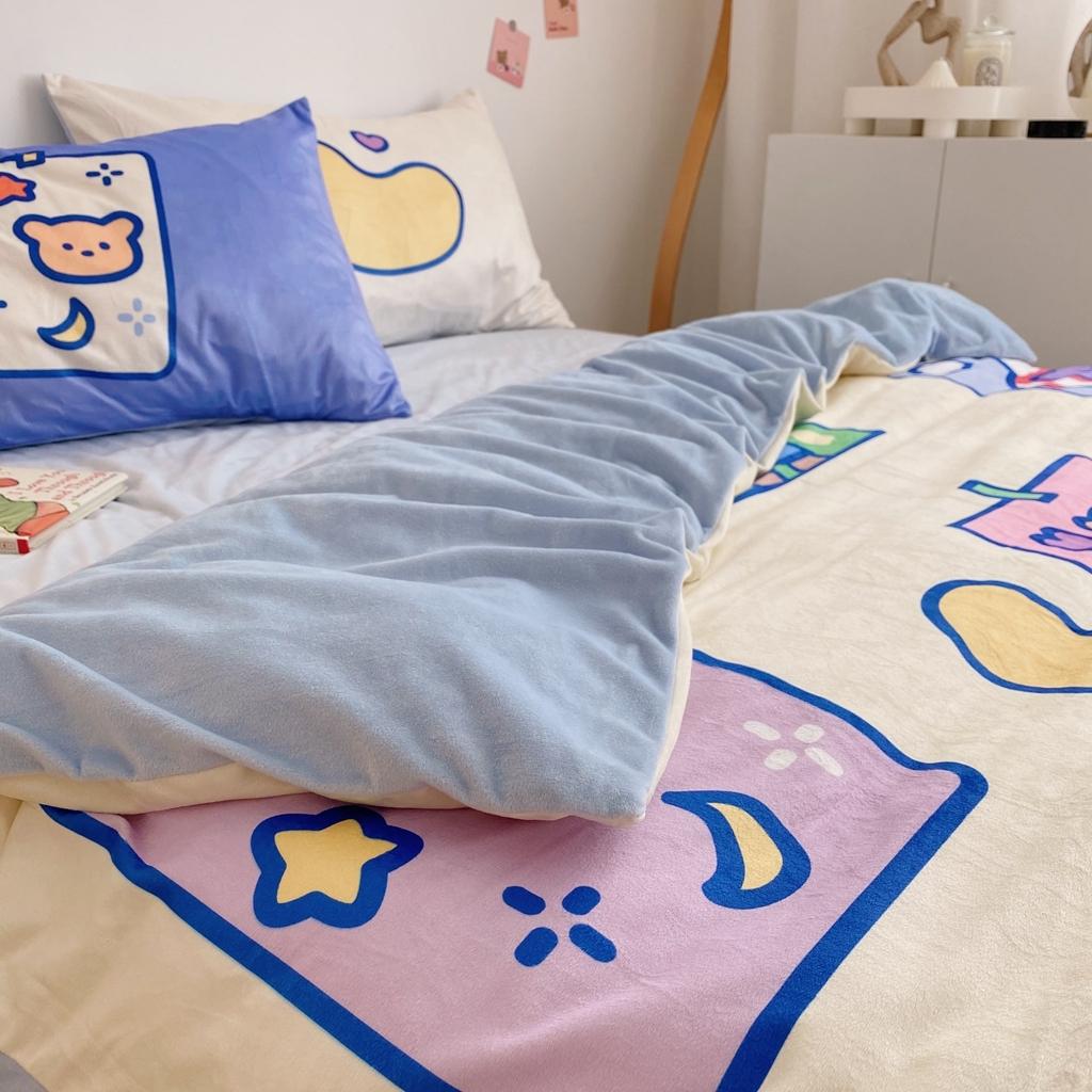 91家纺网 家纺一手货源 找家纺 星期八 2020原创设计师款牛奶绒四件套 小熊泡泡浴