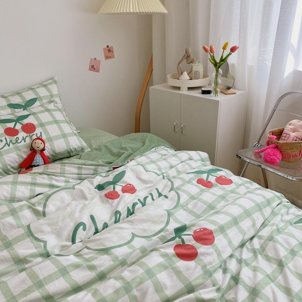 91家纺网 家纺一手货源 找家纺 星期八 2020原创设计师款牛奶绒四件套 樱桃