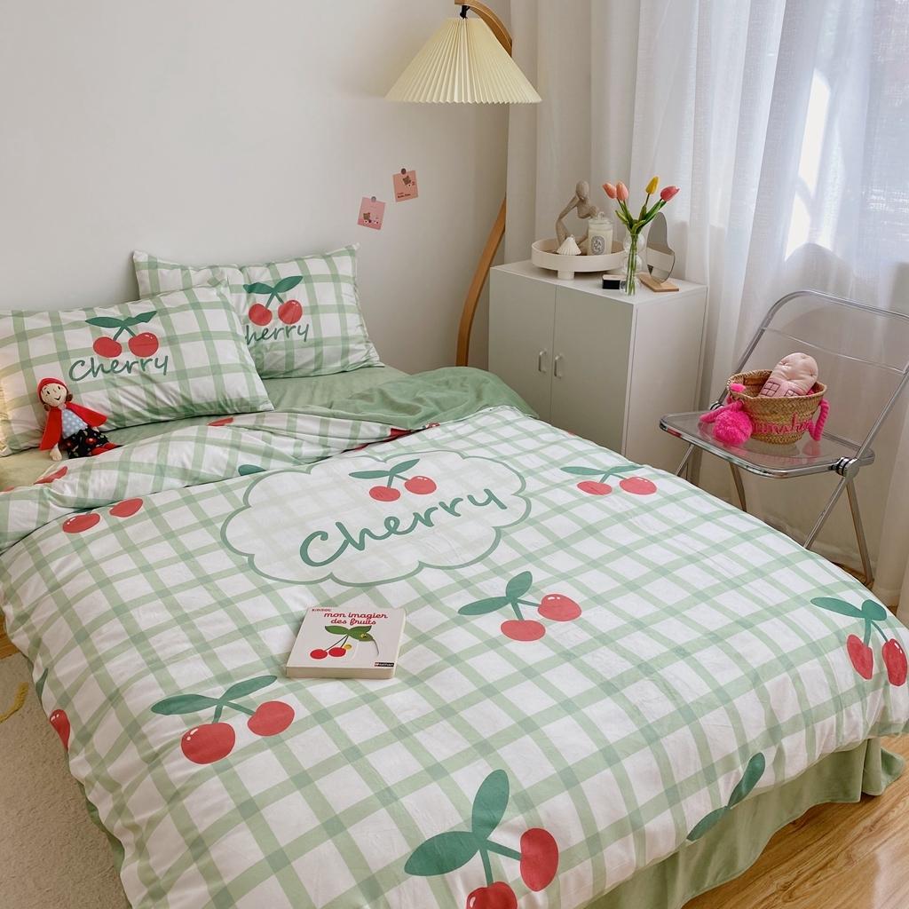 91家纺网 家纺一手货源 找家纺 星期八 2020原创设计师款牛奶绒四件套 樱桃