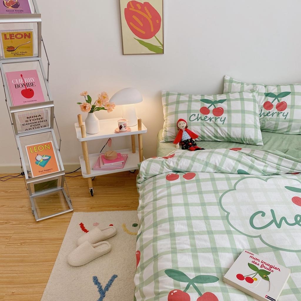 91家纺网 家纺一手货源 找家纺 星期八 2020原创设计师款牛奶绒四件套 樱桃