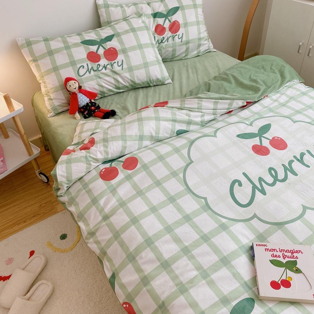 91家纺网 家纺一手货源 找家纺 星期八 2020原创设计师款牛奶绒四件套 樱桃