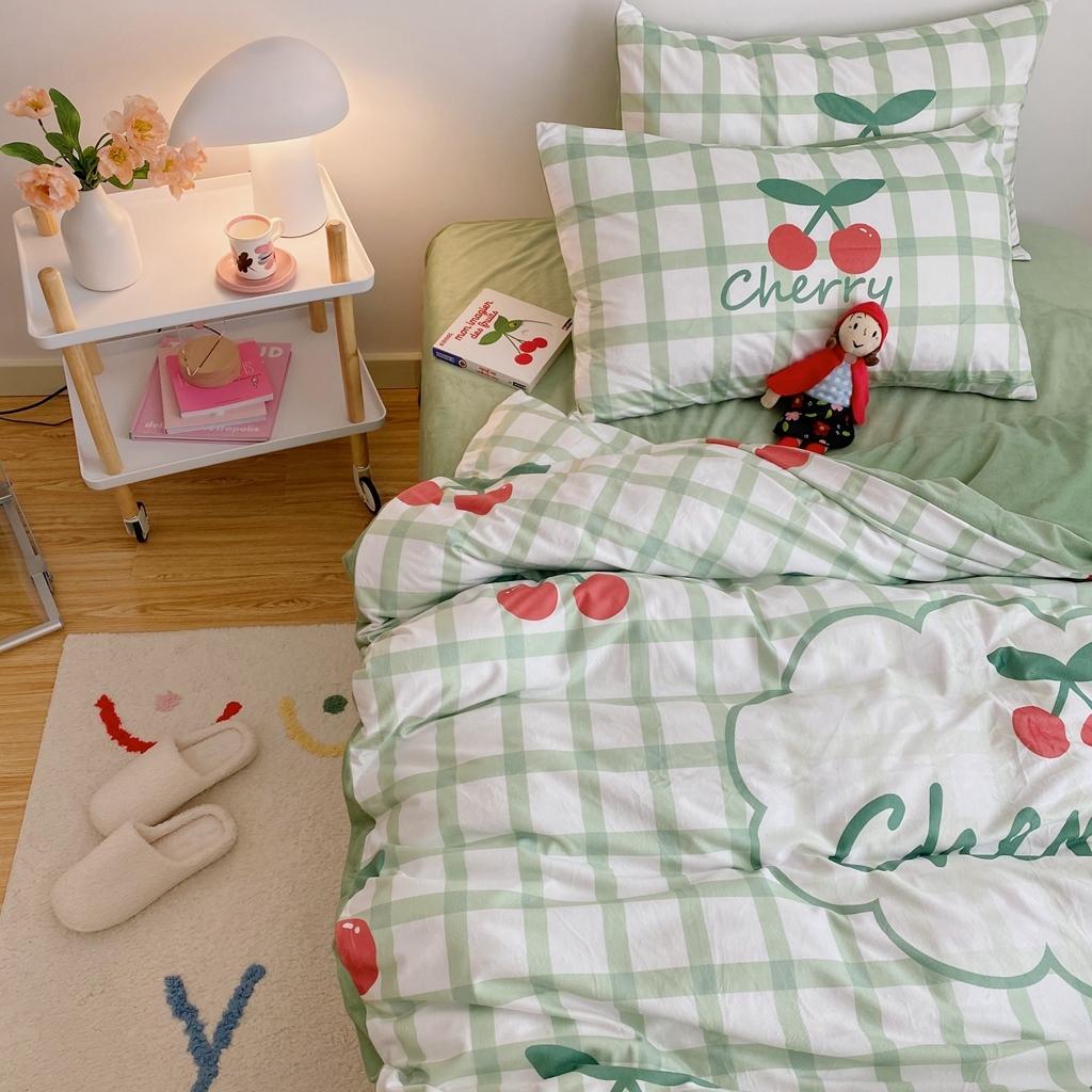 91家纺网 家纺一手货源 找家纺 星期八 2020原创设计师款牛奶绒四件套 樱桃