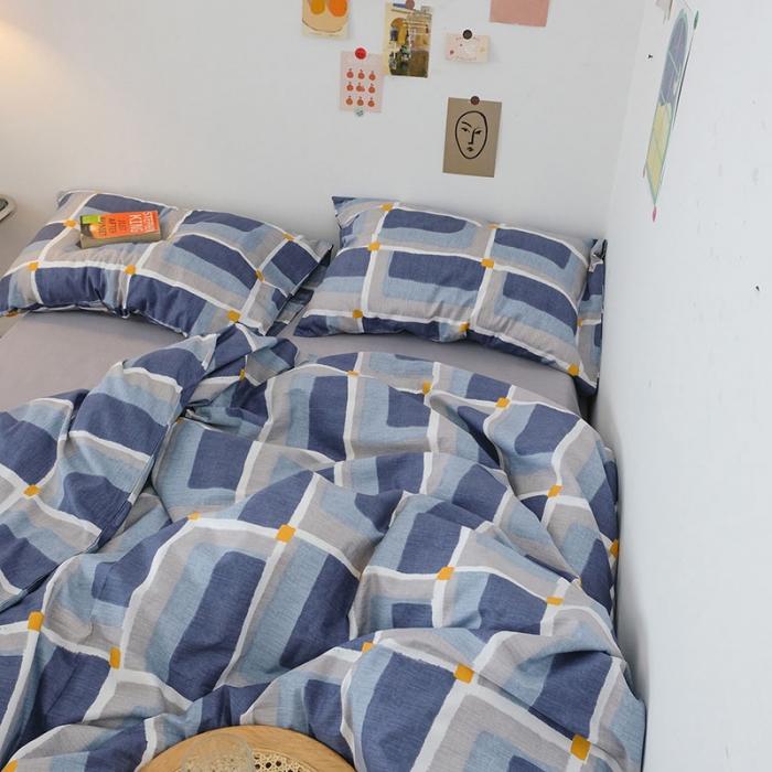 91家纺网 家纺一手货源 找家纺 （总）艾沁2020新款日系简约风全棉四件套