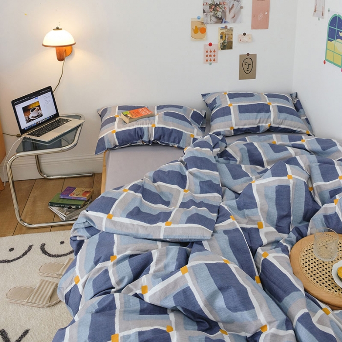 91家纺网 家纺一手货源 找家纺 （总）艾沁2020新款日系简约风全棉四件套