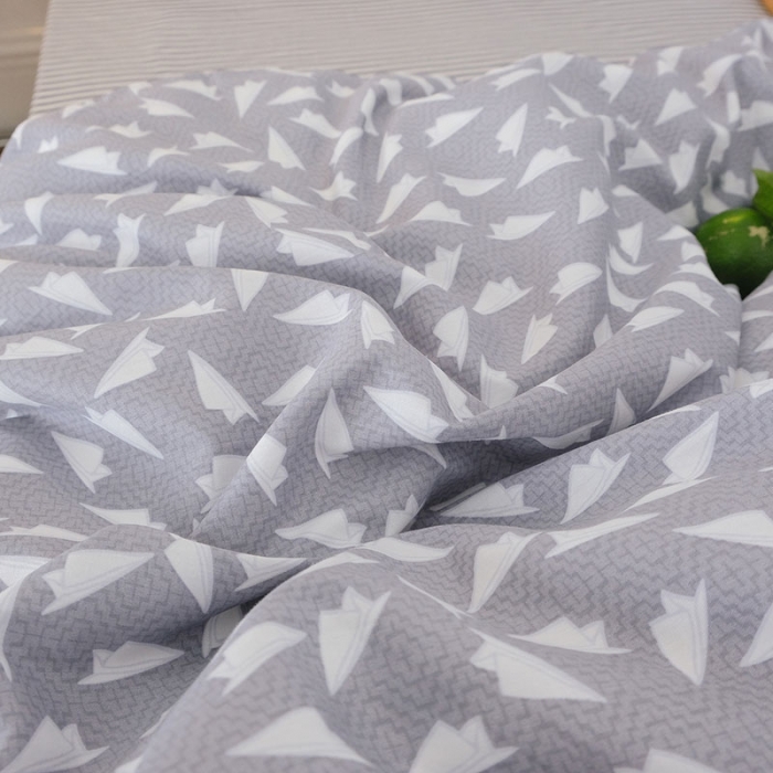 91家纺网 家纺一手货源 找家纺 艾沁2020新款日系简约风全棉四件套 纸飞机