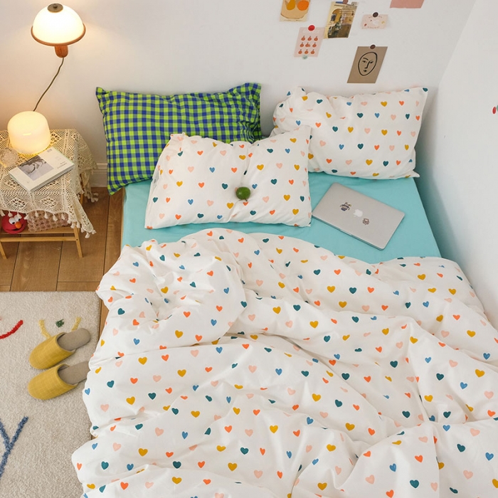 91家纺网 家纺一手货源 找家纺 （总）艾沁2020新款日系小清新全棉纯棉四件套