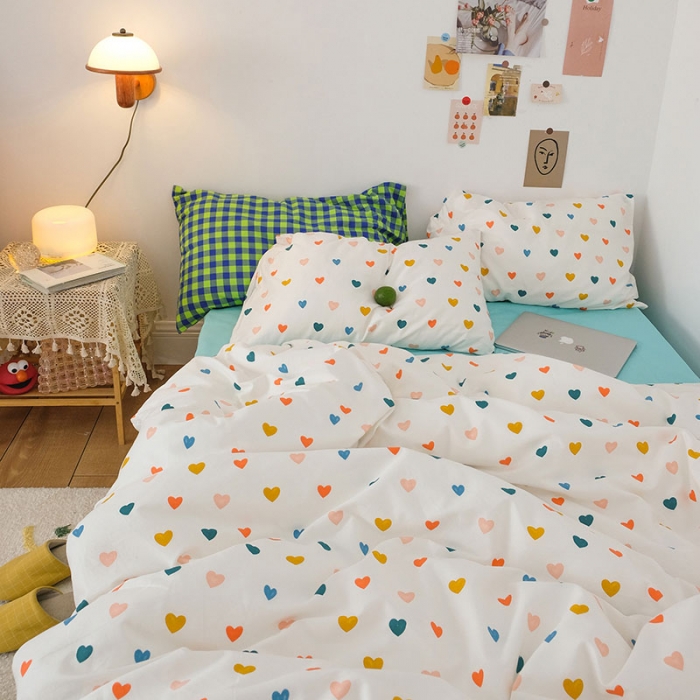 91家纺网 家纺一手货源 找家纺 （总）艾沁2020新款日系小清新全棉纯棉四件套