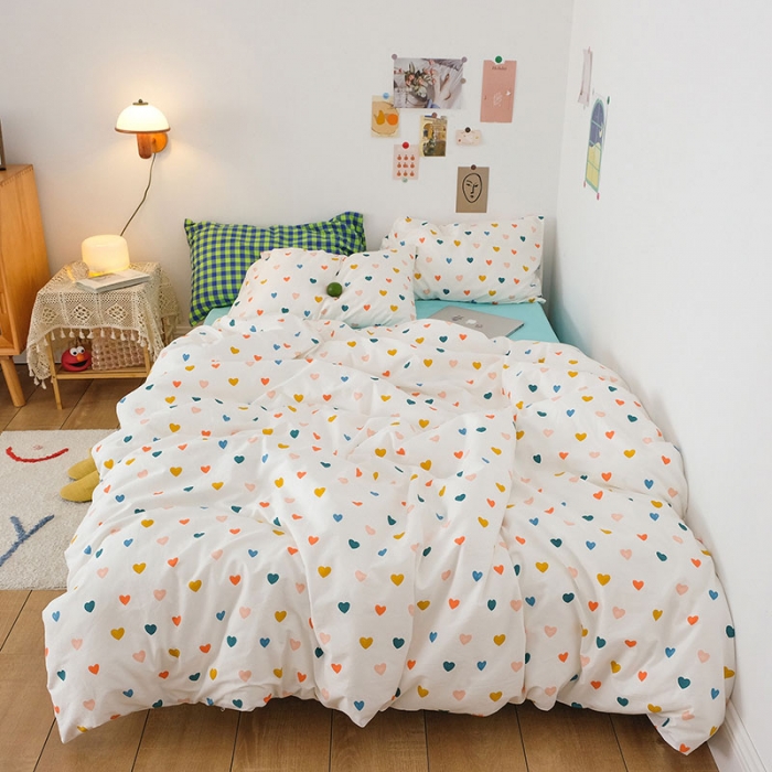 91家纺网 家纺一手货源 找家纺 （总）艾沁2020新款日系小清新全棉纯棉四件套