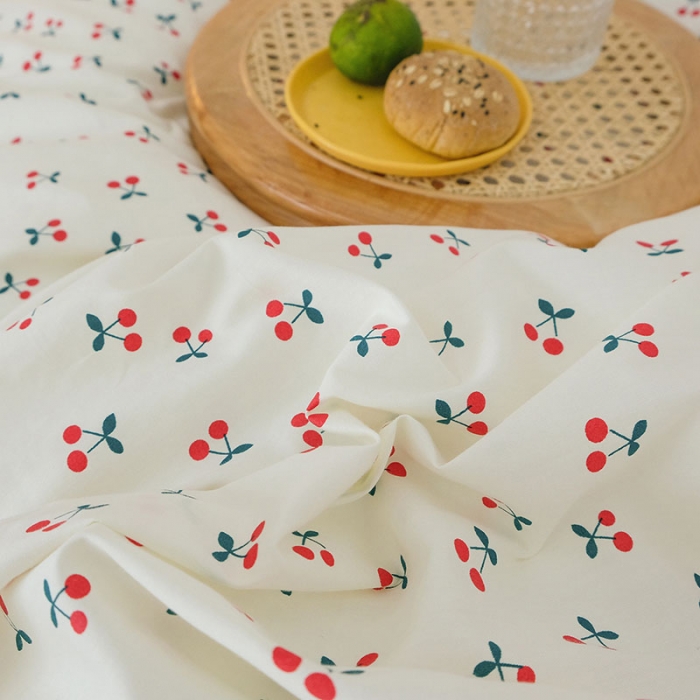 91家纺网 家纺一手货源 找家纺 艾沁2020新款日系小清新全棉纯棉四件套 小丸子-红