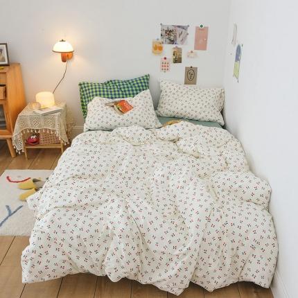 艾沁2020新款日系小清新全棉纯棉四件套 小丸子-绿