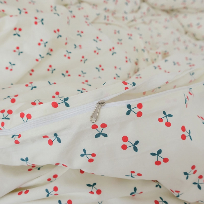 91家纺网 家纺一手货源 找家纺 艾沁2020新款日系小清新全棉纯棉四件套 小丸子-绿