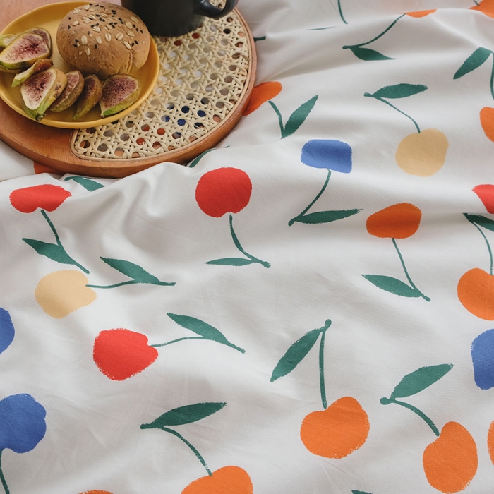 91家纺网 家纺一手货源 找家纺 艾沁2020新款田园风全棉纯棉四件套 彩果