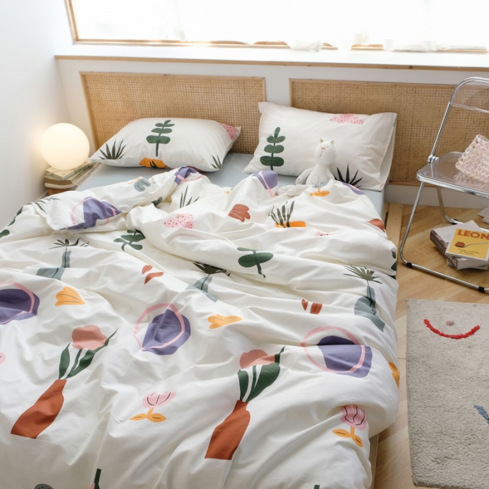 91家纺网 家纺一手货源 找家纺 艾沁2020新款田园风全棉纯棉四件套 悠悠