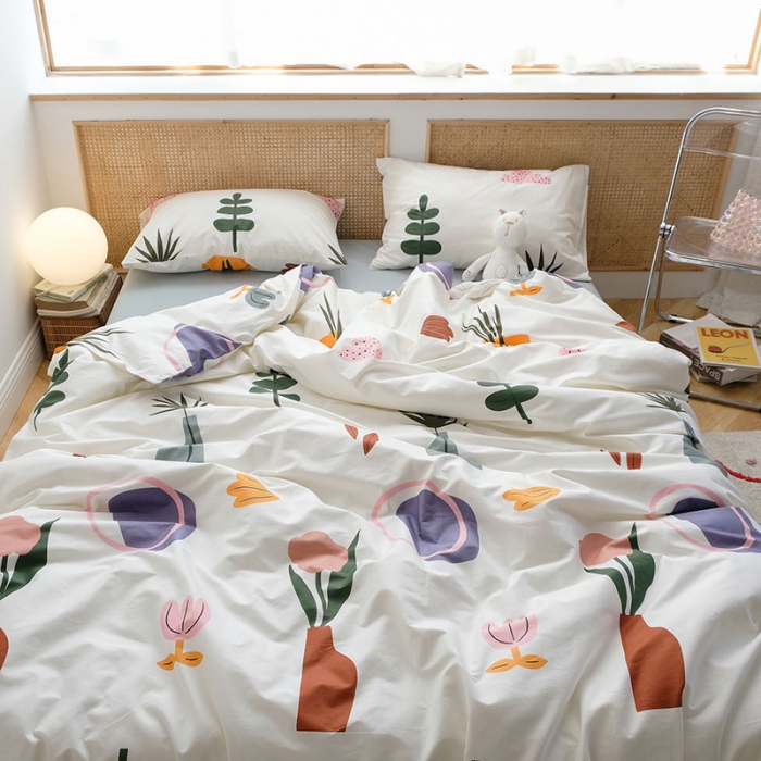 91家纺网 家纺一手货源 找家纺 艾沁2020新款田园风全棉纯棉四件套 悠悠