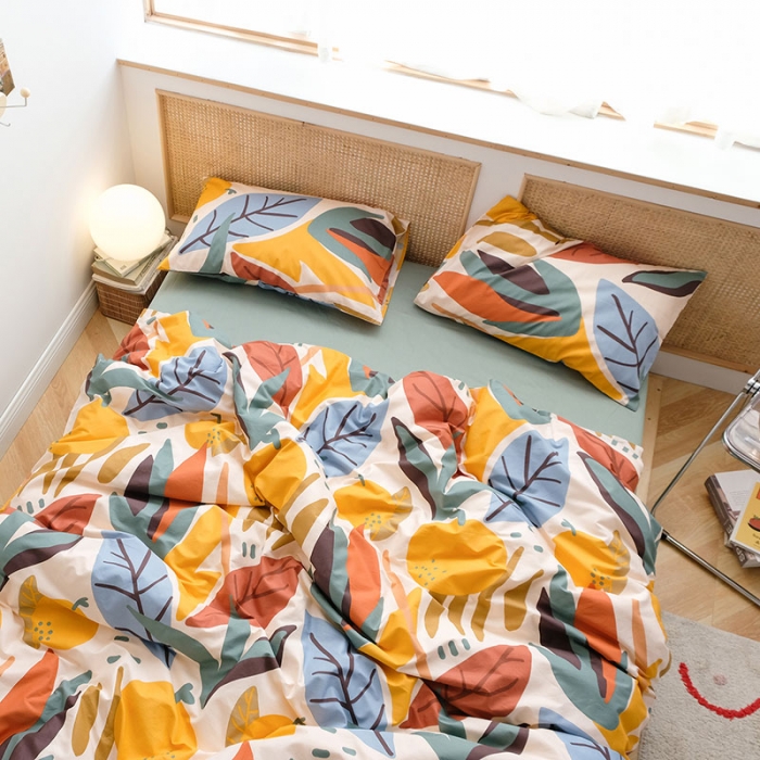 91家纺网 家纺一手货源 找家纺 艾沁2020新款田园风全棉纯棉四件套 月光森林