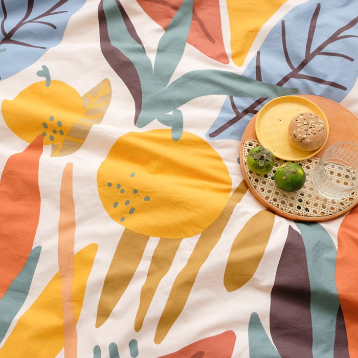 91家纺网 家纺一手货源 找家纺 艾沁2020新款田园风全棉纯棉四件套 月光森林