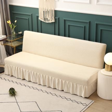 91家纺网 家纺一手货源 找家纺 雅竹 摇粒绒裙边款沙发床套 米黄