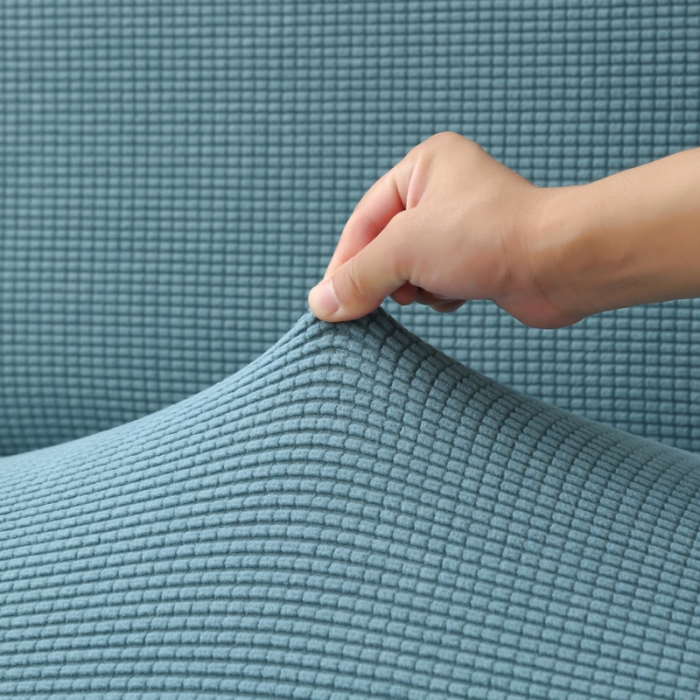 91家纺网 家纺一手货源 找家纺 雅竹 摇粒绒裙边款沙发床套 天蓝