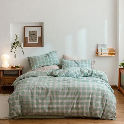 91家纺网 家纺一手货源 找家纺 （总）北欧良品 A类色织水洗棉ins水果格四件套单品有售