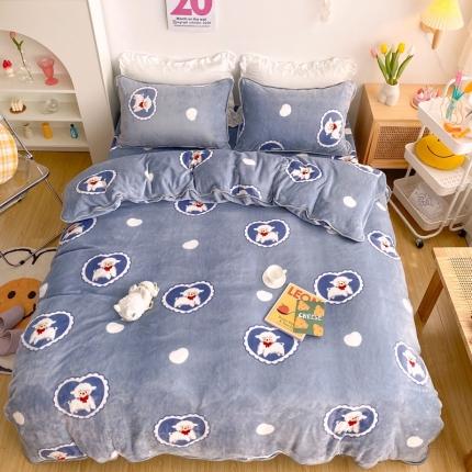 91家纺网 家纺一手货源 找家纺 （总）顾里 2020新款韩国ins高端保暖牛奶绒套件