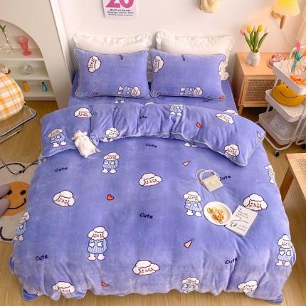 91家纺网 家纺一手货源 找家纺 （总）顾里 2020新款韩国ins高端保暖牛奶绒套件