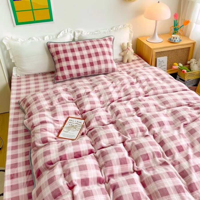 91家纺网 家纺一手货源 找家纺 顾里 2020新款韩国ins高端保暖牛奶绒套件 葡萄紫