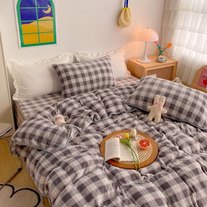 91家纺网 家纺一手货源 找家纺 顾里 2020新款韩国ins高端保暖牛奶绒套件 雾霾灰