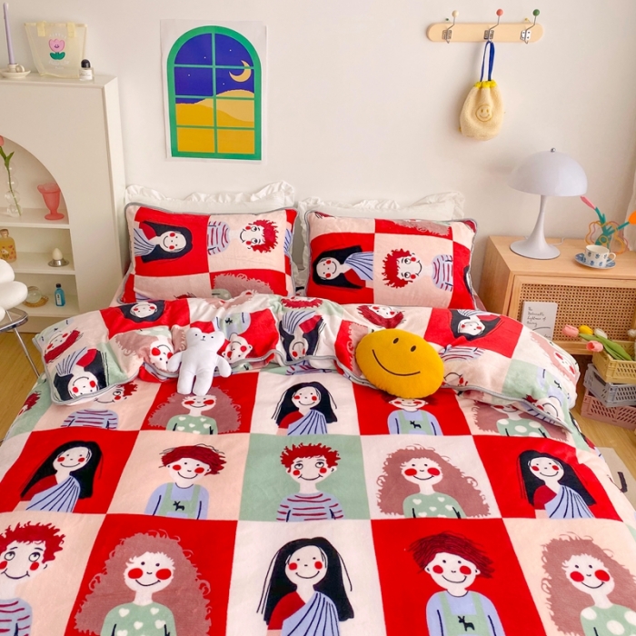 91家纺网 家纺一手货源 找家纺 顾里 2020新款韩国ins高端保暖牛奶绒套件 巴黎故事