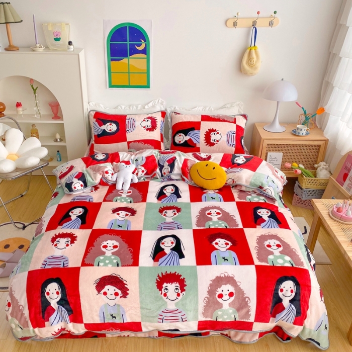 91家纺网 家纺一手货源 找家纺 顾里 2020新款韩国ins高端保暖牛奶绒套件 巴黎故事