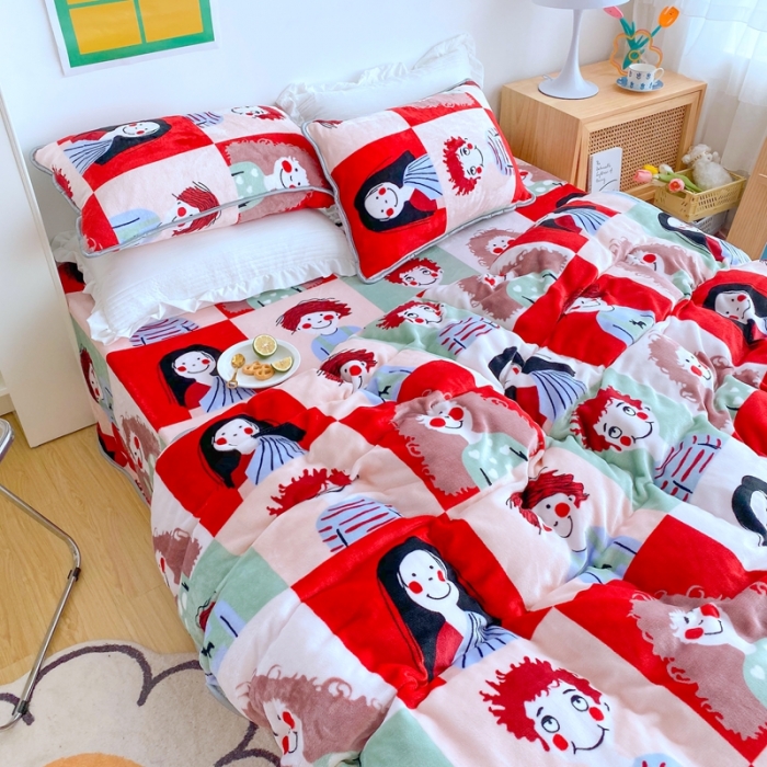 91家纺网 家纺一手货源 找家纺 顾里 2020新款韩国ins高端保暖牛奶绒套件 巴黎故事