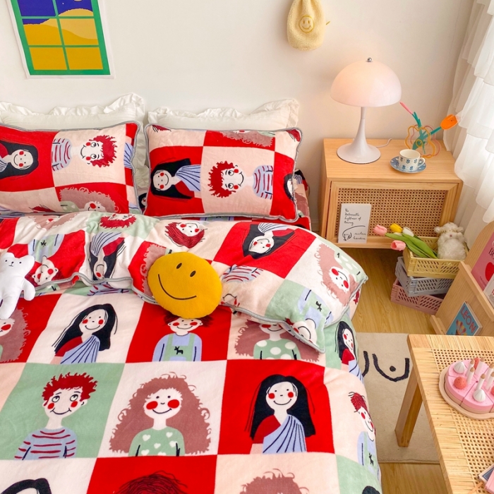 91家纺网 家纺一手货源 找家纺 顾里 2020新款韩国ins高端保暖牛奶绒套件 巴黎故事