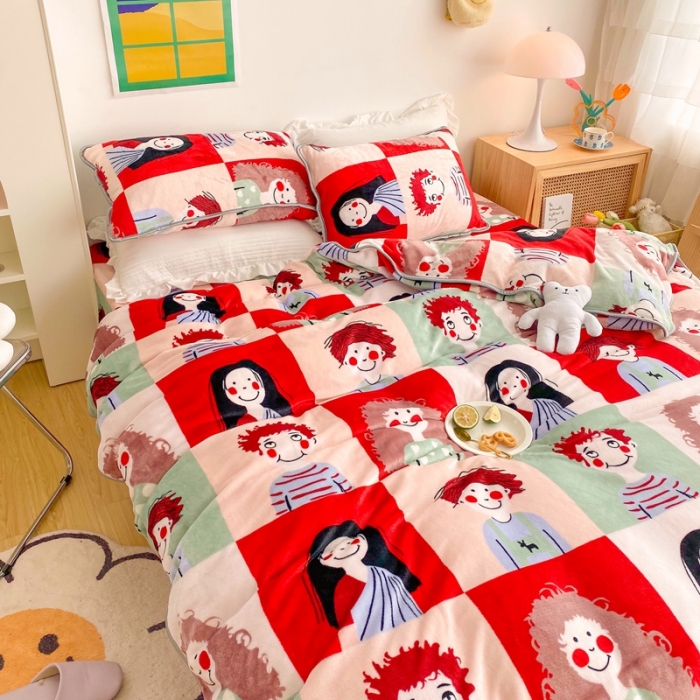 91家纺网 家纺一手货源 找家纺 顾里 2020新款韩国ins高端保暖牛奶绒套件 巴黎故事