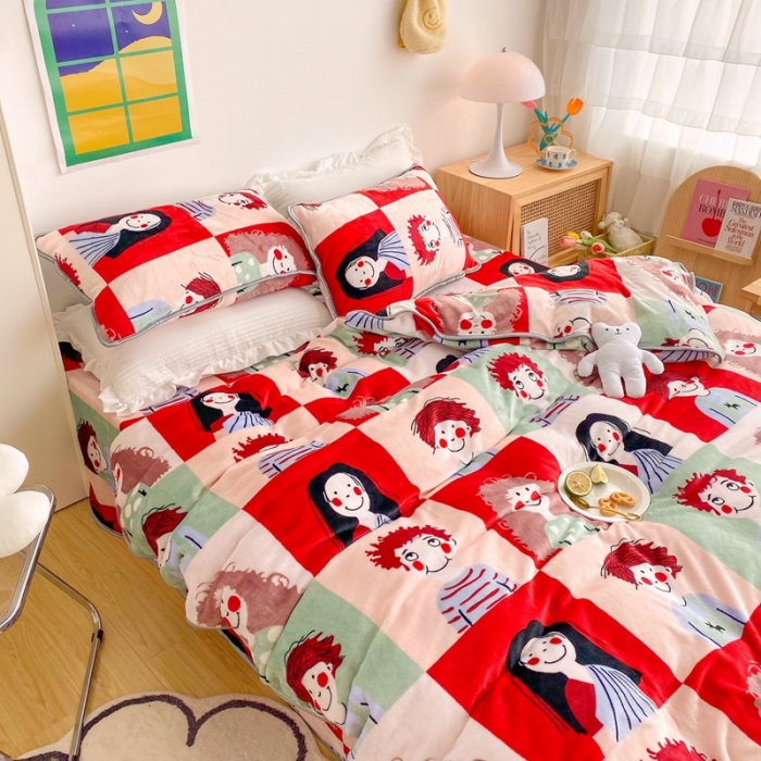 91家纺网 家纺一手货源 找家纺 顾里 2020新款韩国ins高端保暖牛奶绒套件 巴黎故事