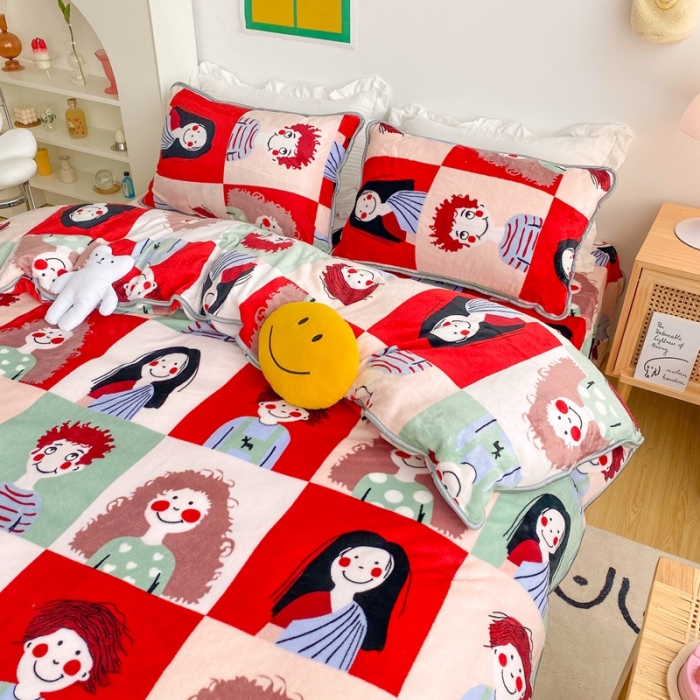 91家纺网 家纺一手货源 找家纺 顾里 2020新款韩国ins高端保暖牛奶绒套件 巴黎故事