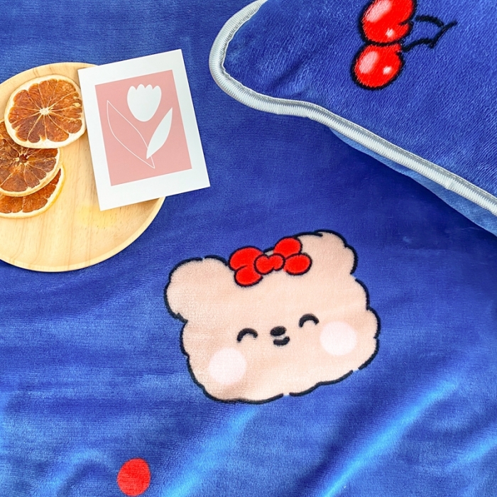 91家纺网 家纺一手货源 找家纺 顾里 2020新款韩国ins高端保暖牛奶绒套件 草莓小熊