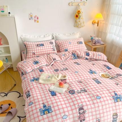 顾里 2020新款韩国ins高端保暖牛奶绒套件 游乐园女孩